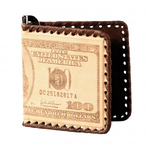 Зажим для денег 100 долларов (кожа)