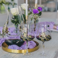 Набор бокалов для вина с декантером Кружевной ирис (в футляре)