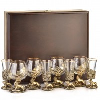 Набор для крепких напитков Грозный лев (в шкатулке)