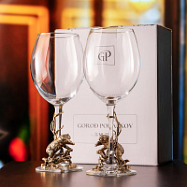 Набор бокалов для вина Медведь (в коробке)