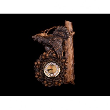 Настенные часы Глухарь на ветке (резные) Настенные часы Глухарь на ветке (резные)
