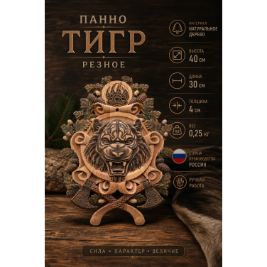 Панно Тигр (резное) Панно Тигр (резное)