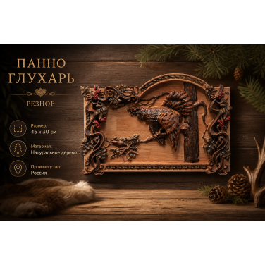 Панно Глухарь (резное) Панно Глухарь (резное)