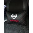 Подушка на подголовник NISSAN (из экокожи c красной прострочкой)