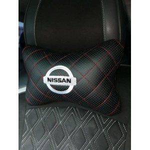 Подушка на подголовник NISSAN (с вышивкой и красной прострочкой)