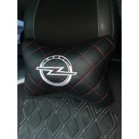 Подушка на подголовник Opel (с вышивкой и красной прострочкой)
