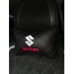 Подушка на подголовник SUZUKI (из экокожи с красной прострочкой)