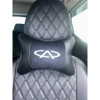 Подушка на подголовник CHERY (из экокожи с черным велюром)