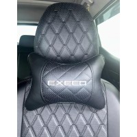 Подушка на подголовник EXEED (из экокожи с черной вставкой)