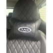 Подушка на подголовник JAC (серая, из экокожи)