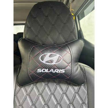 Подушка на подголовник Solaris (из экокожи с красной прошивкой)