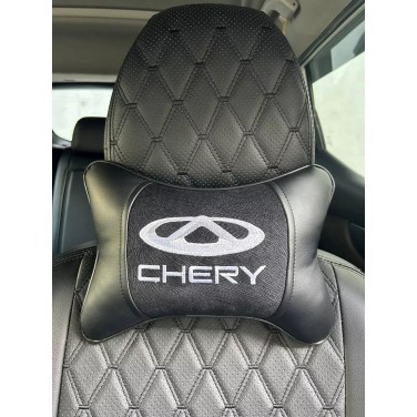 Подушка на подголовник Chery (из экокожи с вышивкой по велюру)