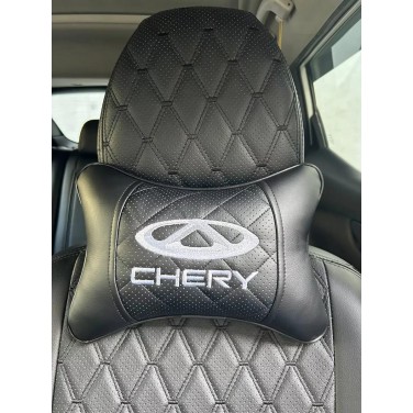Подушка на подголовник Chery (из экокожи с черной прошивкой)
