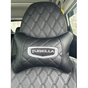 Подушка на подголовник Geely Tugella (серая, из экокожи)