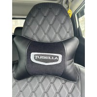 Подушка на подголовник Geely Tugella (из экокожи с серым велюром)