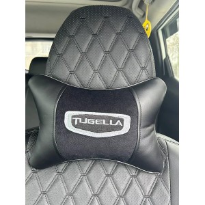 Подушка на подголовник Geely Tugella (из экокожи с серым велюром)