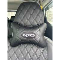 Подушка на подголовник KIA RIO (черная, из экокожи)