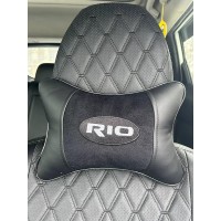 Подушка на подголовник KIA RIO (из экокожи с черным велюром)