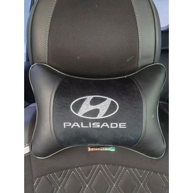 Подушка на подголовник HYUNDAI PALISADE (из экокожи c серым велюром)