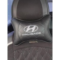 Подушка на подголовник HYUNDAI PALISADE (серая, из экокожи)