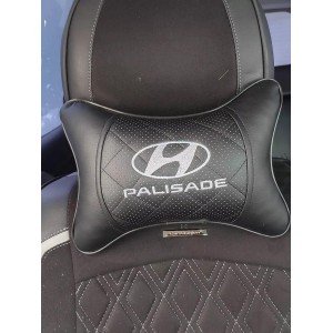 Подушка на подголовник HYUNDAI PALISADE (серая, из экокожи)