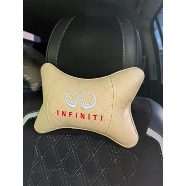 Подушка на подголовник INFINITI (бежевая, из экокожи)