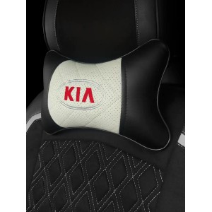 Подушка на подголовник KIA (из экокожи с белой вставкой)