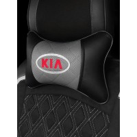 Подушка на подголовник KIA (из экокожи с серой вставкой)