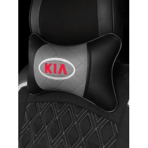 Подушка на подголовник KIA (из экокожи с серой вставкой)