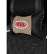 Подушка на подголовник KIA (из экокожи с бежевым велюром)