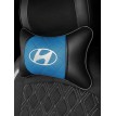Подушка на подголовник HYUNDAI (из экокожи c голубой вставкой)