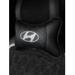 Подушка на подголовник HYUNDAI (из экокожи c голубой прошивкой)