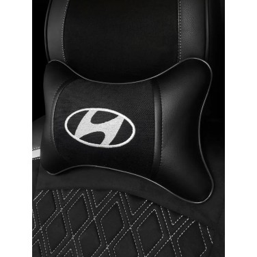 Подушка на подголовник HYUNDAI (из экокожи c черным велюром)