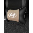 Подушка на подголовник HYUNDAI (из экокожи c бежевым велюром)