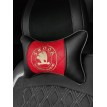 Подушка на подголовник Skoda (из экокожи с красной вставкой)