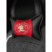 Подушка на подголовник Skoda (из экокожи с красной вставкой) Подушка на подголовник Skoda (из экокожи с красной вставкой)