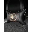 Подушка на подголовник Skoda (из экокожи с красной прострочкой)