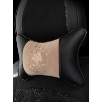 Подушка на подголовник Skoda (с вышивкой по бежевому велюру) Подушка на подголовник Skoda (с вышивкой по бежевому велюру)