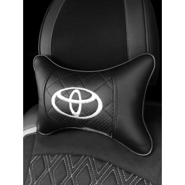 Подушка на подголовник TOYOTA (черная, из экокожи)