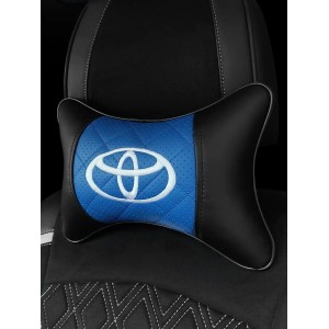 Подушка на подголовник TOYOTA (из экокожи c вышивкой на голубом)