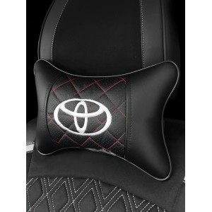 Подушка на подголовник TOYOTA (c красной прошивкой по экокоже)