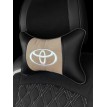 Подушка на подголовник TOYOTA (с вышивкой по бежевому велюру)