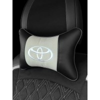 Подушка на подголовник TOYOTA (с вышивкой по серому велюру)