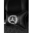 Подушка на подголовник Mercedes-Benz (из экокожи с белой вышивкой)