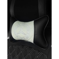 Подушка на подголовник Mercedes-Benz (с белой вставкой, из экокожи)