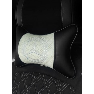 Подушка на подголовник Mercedes-Benz (с белой вставкой, из экокожи)