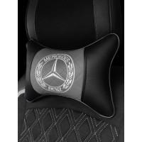 Подушка на подголовник Mercedes-Benz (с серой вставкой, из экокожи)