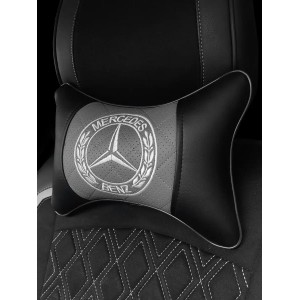 Подушка на подголовник Mercedes-Benz (с серой вставкой, из экокожи)