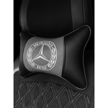 Подушка на подголовник Mercedes-Benz (с серой вставкой, из экокожи)