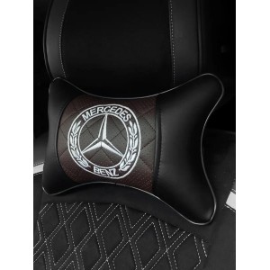 Подушка на подголовник Mercedes-Benz (с коричневой вставкой, из экокожи)
